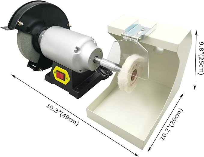 Banfluxion 110V 550W Lab Grinding and Polishing Machine Single-Station Polisher Lathe Buffing Grinder for Jewelry Polishing Casting Denture Polishing 3000rpm 35m/s Linear Speed