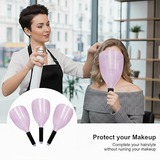 Oahtzy Face Shield for Hairspray, 3Pack Barber Salon Face Shield Reusable Protective Cover for Hairdressing Makeup Protector (Pink)