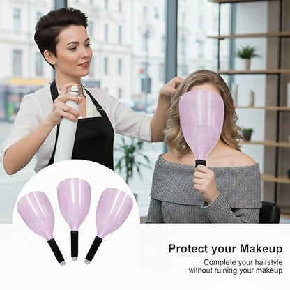 Oahtzy Face Shield for Hairspray, 3Pack Barber Salon Face Shield Reusable Protective Cover for Hairdressing Makeup Protector (Pink)
