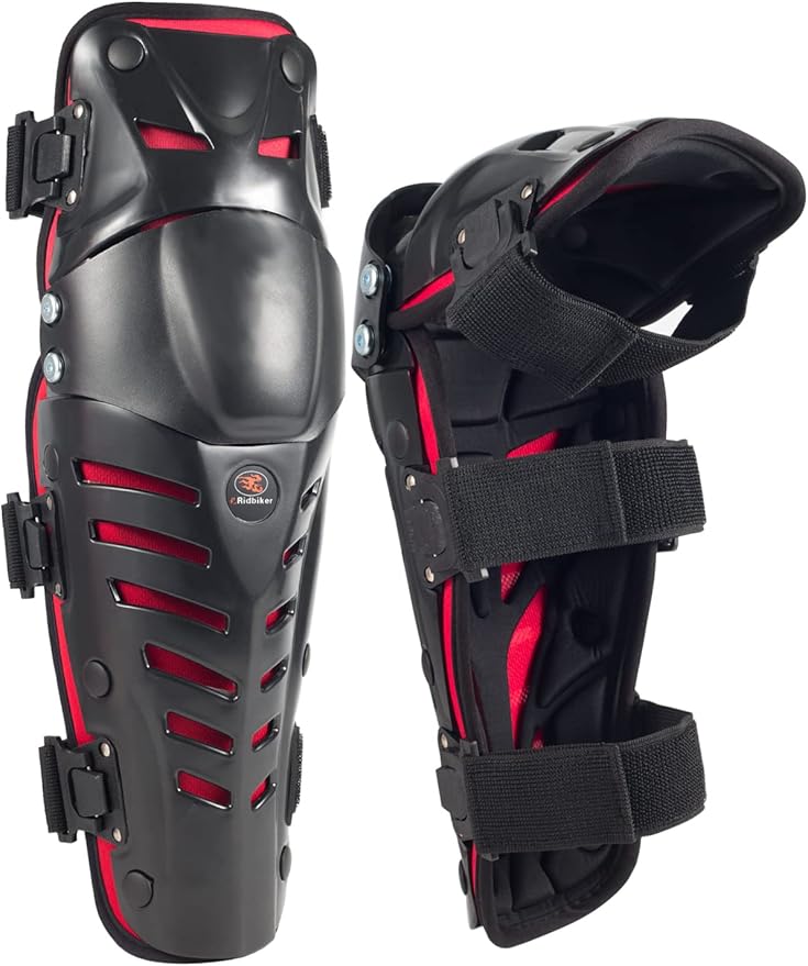 Motorcycle Knee Shin Guards, Long Leg Protection Crash Proof Motorcycle Knee Protection Bendable Adjustable MTB Knee Pads for Men Motocross Gear