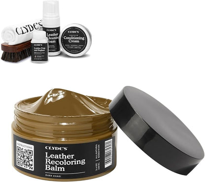 Clyde's™ 4-Step Leather Recoloring Kit | Includes Brush and Lint-Free Towels | Cleans, Restores, and Protects Your Leather