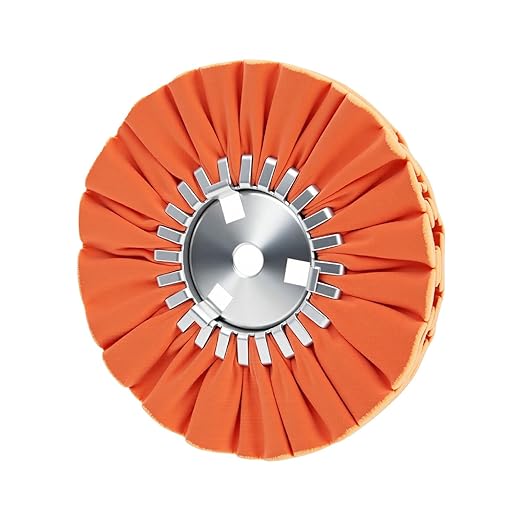 QZATTCAEN 8" Orange Airway Buffing Wheel 5/8'' Arbor Hole 12 Plys Medium Polishing for Angle Grinder 1PCS 8 Inch Polishing Wheel