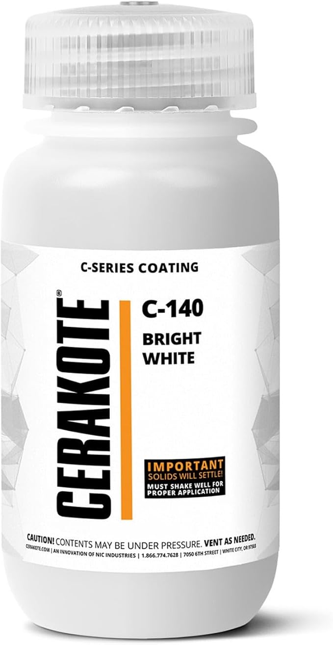 CERAKOTE® ( AIR CURE C-SERIES BRIGHT WHITE [ 32oz ] C-140Q Performance Ceramic Technology + Color on All- Metals, Polymers + More