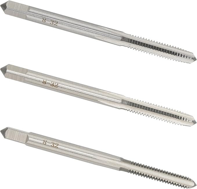 8-32 UNC Hand Tap Right Hand, 8 x 32 Threading Hand Tap 3Pcs