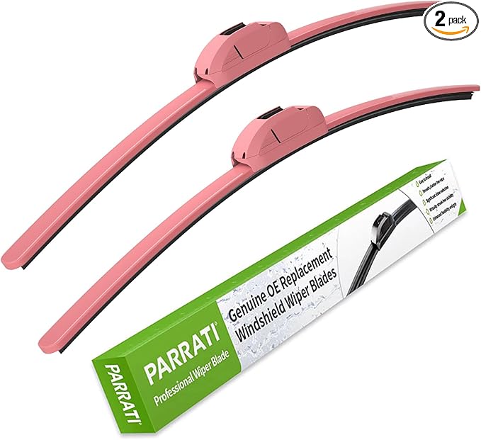 OEM QUALITY 26" + 20" PARRATI Premium All-Season Pink Windshield Wiper Blades (Set of 2)