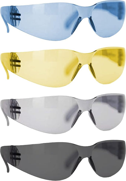BISON LIFE Safety Glasses - Scratch Resistant Wrap Around Eyewear, Polycarbonate ANSI Z87.1 Impact Resistant Lens