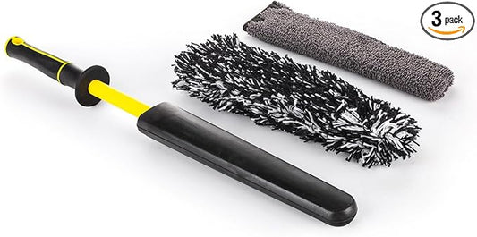 Detail Factory - Wheel Brush Kit with Interchangeable Microfiber Covers - Ultra-Soft Cleaning, Washing and Detailing Wheels, Tires, and Rims - Live Wire