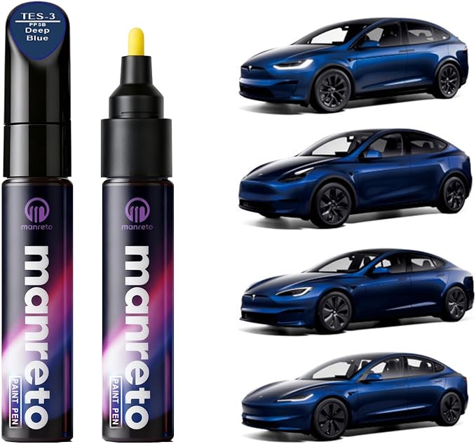 Touch Up Paint for Tesla Model Y/3/X/S Deep Blue (PPSB)—OEM Color-Matched, Quick & Easy Car Scratch Remover Pen, Long lasting & Waterproof Car Paint Touch Up, Like-New Finish