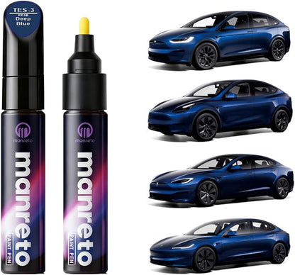 Touch Up Paint for Tesla Model Y/3/X/S Deep Blue (PPSB)—OEM Color-Matched, Quick & Easy Car Scratch Remover Pen, Long lasting & Waterproof Car Paint Touch Up, Like-New Finish