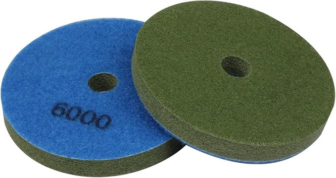 4" Diamond Sponge Fiber Polishing Pad 6000 Grit - Polishing Tile Stone Marble Concrete Ceramics Glass 2Pcs