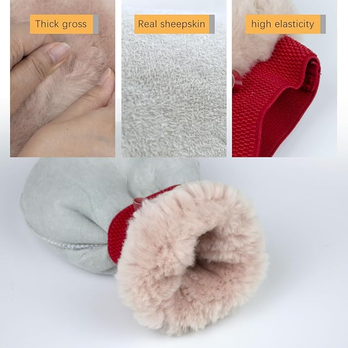 Gracefur Ultra-Soft Sheepskin Car Wash Mitt - 100% Pure Lambswool Wash Mitt for Scratch-Free Detailing & Paint Protection, Extra Large Safe Cleaning Glove (No Fingers, Pink)