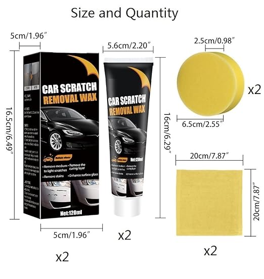 【2Packs】 Scratch Remover for Vehicles Car Scratch Remover Paste New Upgrade for Deep Scratches with Wipe & car Polish Sponge Buffing Compound for Car Paint Restorer