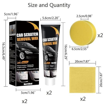 【2Packs】 Scratch Remover for Vehicles Car Scratch Remover Paste New Upgrade for Deep Scratches with Wipe & car Polish Sponge Buffing Compound for Car Paint Restorer