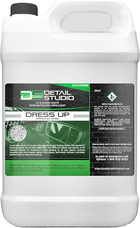 Dress Up, Interior Car Cleaner & Shiner for Car Care and Detailing, Cleaner for Dashboards, Screens, and other Surfaces (Safe Cleaning on Leather, Vinyl, Plastic & More) (1 Gallon)