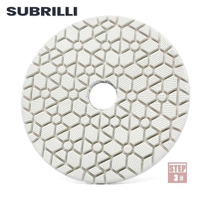3 Step Diamond Polishing Pads 9-Pcs Step 3 Abrasive Disc for Granite Quartz Marble Concrete Terrazzo
