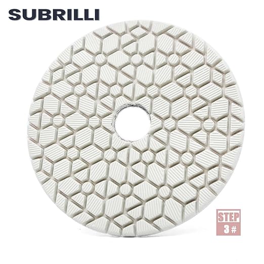 3 Step Diamond Polishing Pads 9-Pcs Step 3 Abrasive Disc for Granite Quartz Marble Concrete Terrazzo