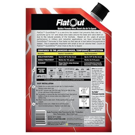 QuickStrike Tire Sealant - Off-Road Formula - New & Improved - Prevents Flat Tires - Seals Leaks - Contains Kevlar - Tubeless Tire Sealant - 32-Ounce Bag - Pack of 2