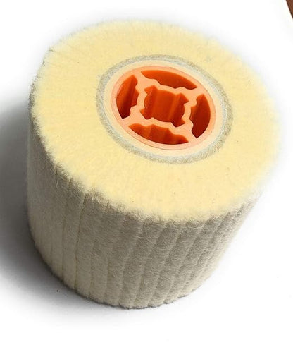 Wool Felt Wire Drawing Wheel Buffer Wheel Buffing Drum Mirror Burnishing Polishing Brush for Rust/Dust Removal,Jewelry/Glass (120X100MM)