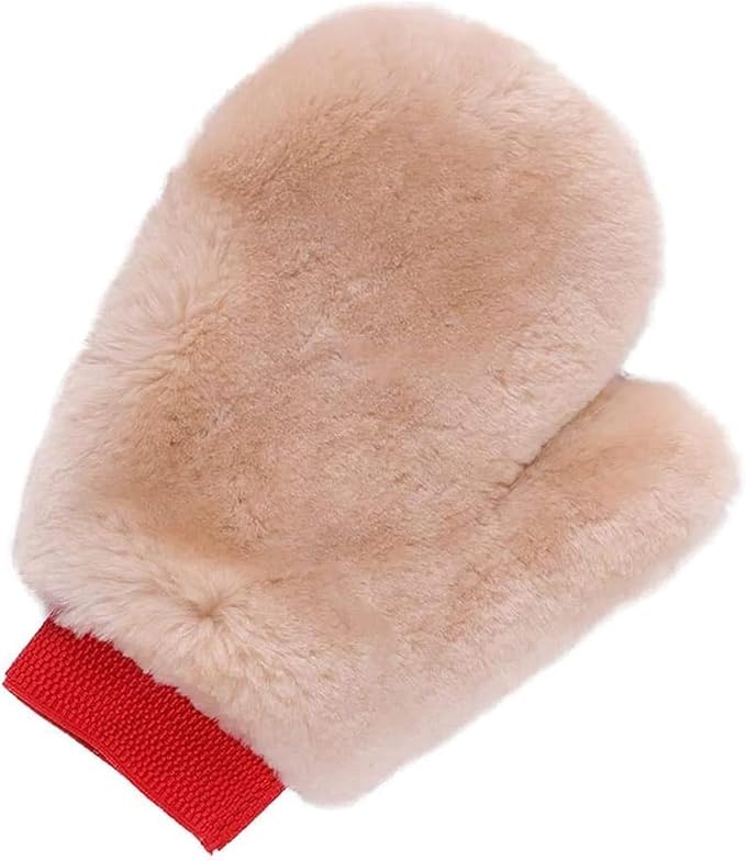 Gracefur Ultra-Soft Car Wash Mitt Double-Sided Sheepskin Wash Mitt, Scratch-Free Detailing Lambswool Extra Large Size Cleaning Gloves for Cars (Fingers, Pink)