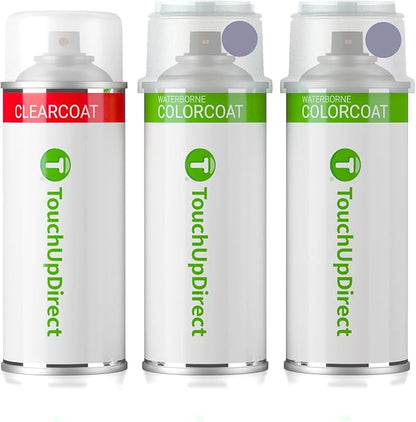 TouchUpDirect R7/M7494A Glacier Gray Metallic Tricoat Compatible with Ford Exact Match Touch Up Paint Aerosol - Essential Kit