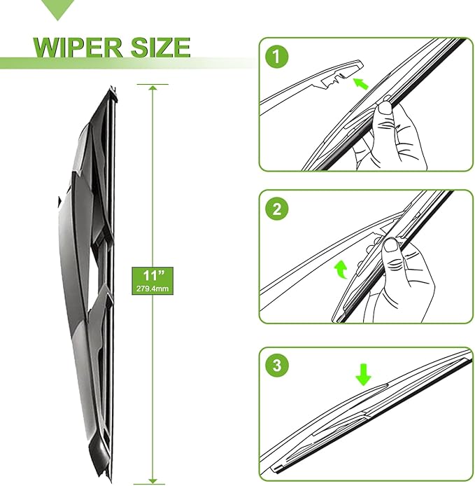 PARRATI® Windshield Wipers for GMC Acadia 2007-2012,24"+21" Front and 11" Rear,OEM Replacement Wiper Blades,Quiet & Streak-Free(Set of 3)