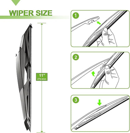 PARRATI® Windshield Wipers for GMC Acadia 2007-2012,24"+21" Front and 11" Rear,OEM Replacement Wiper Blades,Quiet & Streak-Free(Set of 3)