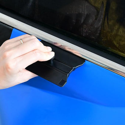 NEWISHTOOL Vinyl Wrap Squeegee with Blade Guide Cut Line and Handle Grip, 2 PCS Wing Shaped Squeegee Smooth Hard Card Scraper for Sign Making, Window Tinting and Precise Distance Cutting