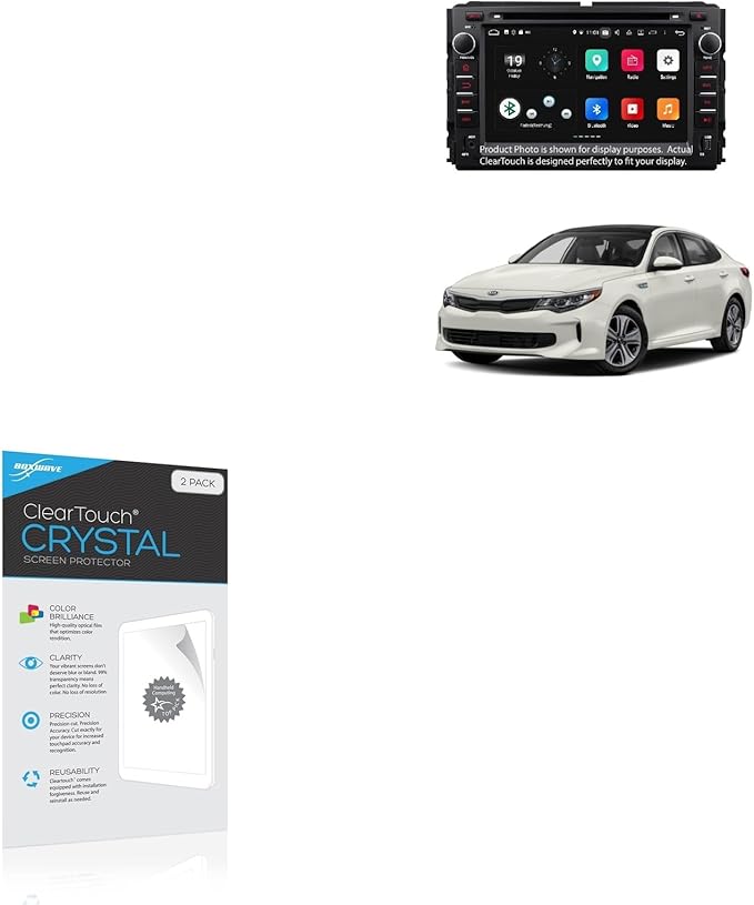 BoxWave Screen Protector Compatible with Kia 2020 Optima Hybrid (8 in) - ClearTouch Crystal (2-Pack), HD Film Skin - Shields from Scratches
