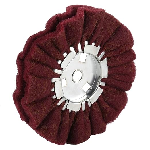 QZATTCAEN 8" Non-Woven Airway Buffing Wheel, 5/8" Arbor Hole | Surface Prep Wheel for Angle Grinder, Ideal for Sanding & Polishing Aluminum, Stainless Steel - 1 PCS