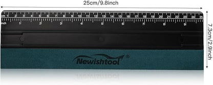 NEWISHTOOL Vinyl Wrap Squeegee for Vinyl, Big Size Wallpaper Smoothing Squeegee, 3 Pack 25CM Decals Squeegee with Ruler & Micro Suede Felt Edge for Sign Making Graphic Window Tint Film Application