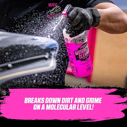 Muc Off 664US Nano-Tech Motorcycle Cleaner, 1 Liter - Fast-Action, Biodegradable Motorbike Cleaning Spray - Safe On All Surfaces and All Types of Motorcycle Pink