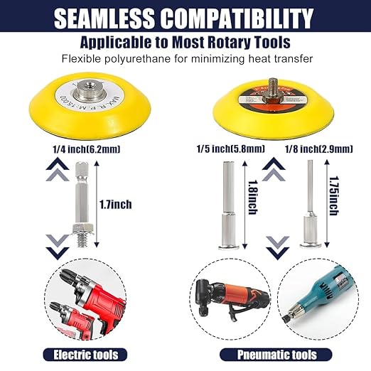 WCIC 133-Piece 3-Inch Ultimate Sanding & Polishing Kit | P60 to P10000 | 12 Grits, 120 Discs + Hooks, Loops, Pads & Plates | Complete Solution for Auto Wood Metal