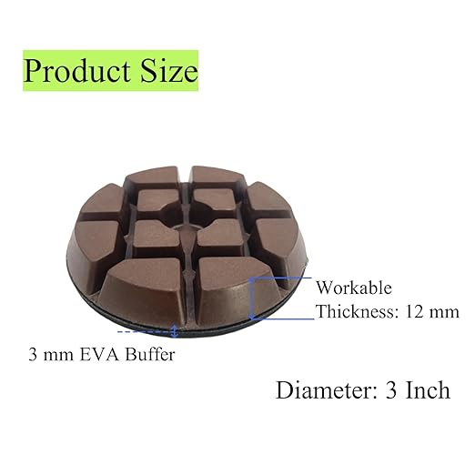 Concrete Floor Polishing Pucks Diamond Resin Disc for Terrazzo, Marble, Granite Floor, 3 Inch Hook and Loop Polishing Pad,50# 9 PCS
