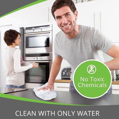 Microfiber Magic Streak Free Cleaning Cloth 6 Pack Clean Any Surface With Just Water Eco Friendly Environmentally Safe Perfect for Window, Mirror, Kitchen, Counters, Appliances, Car, Cycle, TV Screen