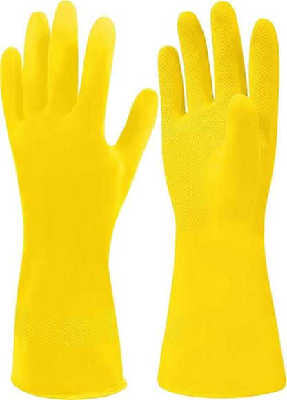 SteadMax 3/6 Pairs Cleaning Gloves, Reusable Natural Rubber Dish Gloves, Non-Slip Gloves for Kitchen and Household