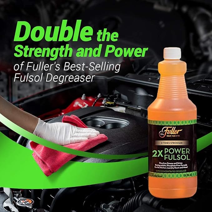 Fuller Brush 2X Power Fulsol Degreaser – Removes Grease, Oil, Grime & Stains – All Purpose Oil, Grease & Grime Cleaner For Bike, Automotive, Grill, Bathroom & Kitchen – Makes 30 Gallons (Pack of 6)