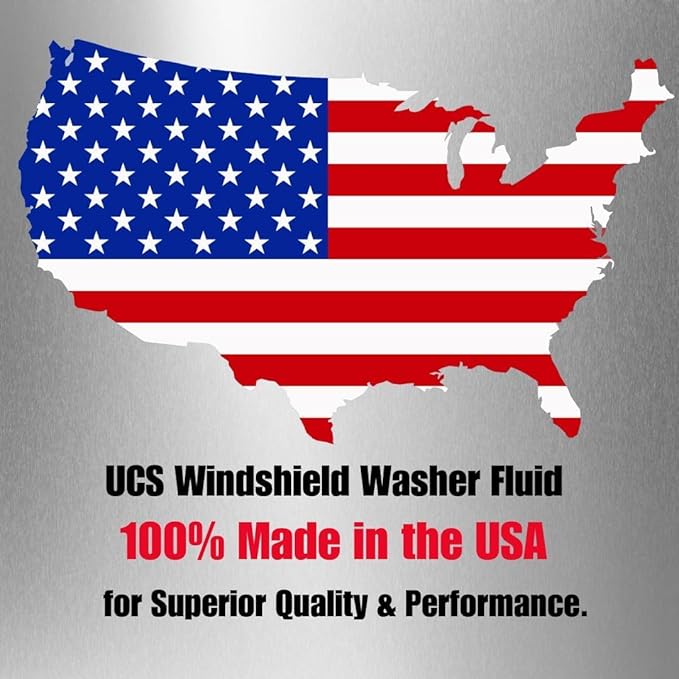 UCS 2-in-1 Windshield Washer Fluid 2-Pack (1 Gallon Each, 256 fl oz Total) – Ready to Use, Streak-Free Formula, All-Weather Cleaning, Removes Bugs, Dirt & Road Grime – Premium Windshield Cleaner
