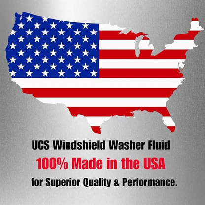 UCS 2-in-1 Windshield Washer Fluid 2-Pack (1 Gallon Each, 256 fl oz Total) – Ready to Use, Streak-Free Formula, All-Weather Cleaning, Removes Bugs, Dirt & Road Grime – Premium Windshield Cleaner