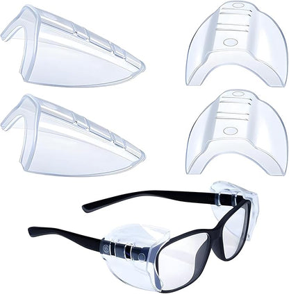 Creztail Flexible Glasses Side Shields, Slip-On Safety Shields for Eyeglasses, Side Guards for Standard Frames