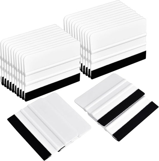 25 PCS Vinyl Squeegee, Plastic Felt Edge Squeegee, 4'' Vinyl Wrap Squeegee, Window Tint Squeegees for Car Wrap, Car Automotive Sticker Window Tint Wallpaper Decal Sticker