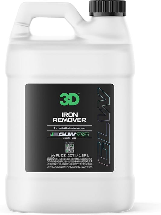 3D GLW Series Iron Remover – Fast Acting Fallout & Brake Dust Cleaner | pH Balanced Wheel & Paint Decontamination | DIY Detailing Spray | Made in USA |64 oz