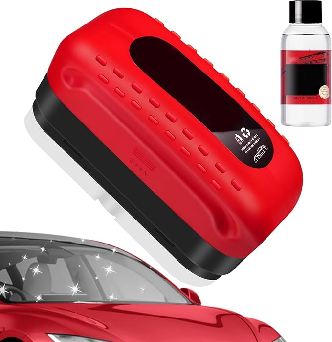 Auiepet Car Glass Oil Film Cleaner, 2026 Upgraded Automotive Oil Film Cleaning Brush for Car Windows, Cars Window Glasses Cleaning Boar with Extra Cleaner, Universal Anti-Rain Fog Glass Brush (1)