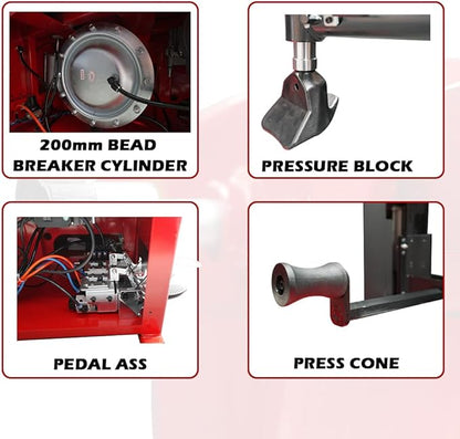 XK-987V Heavy Duty Tire Changer Machine with Bead Blaster for Truck, SUV and Van Rims 12-30 inches | 18-Month Parts Replacement