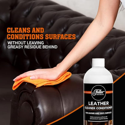 Fuller Brush Leather Boot and Jacket Cleaner Conditioner - Natural Oil Formula for Leather, Vinyl, Backpacks & Luggage - Removes Dirt, Dust, and Grime - Pack of 2
