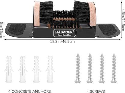Hadwoer Boot Brush Scraper Outdoor – Heavy Duty Boot Scrubber & Shoe Cleaner Brush with Sturdy Bristles – Resistant Boot Cleaner for Mud, Dirt & Snow – Durable Outdoor Boot Scrapers with Brushes