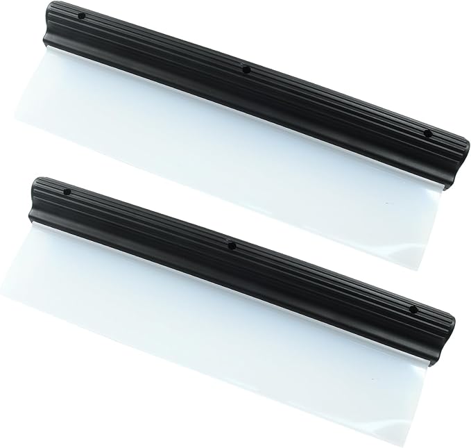 2 PCS 12 inch Silicone Car Squeegee - Flexible T-Bar Quick Dry Water Blade for Car, Windshield, Glass, Window Drying - Black