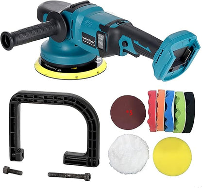 Brushless Cordless Car Polisher Kit Compatible with Makita 18V Battery- 6 Inch Orbital Buffer, 6-Speed Adjustable,Portable Waxing & Detailing Machine for Cars-Tool Only
