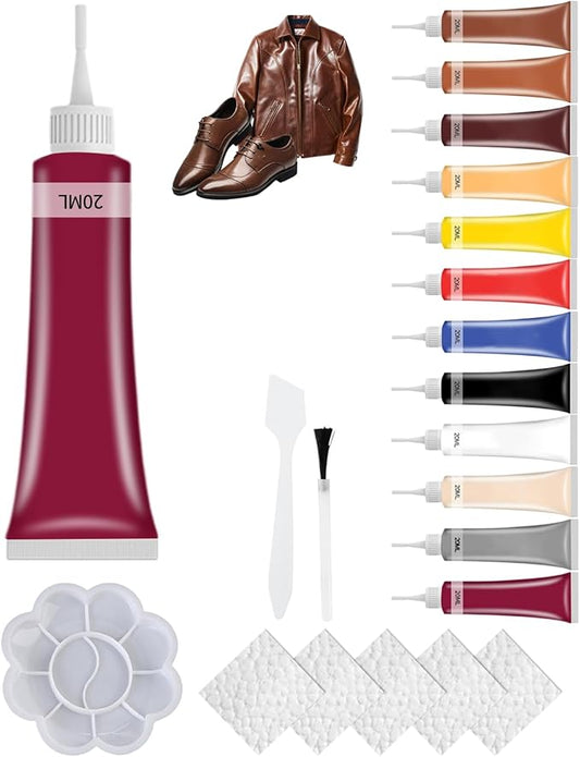 2026 New Advanced Leather Repair Gel, Leather Repair Kit for Car Seat Vinyl Repair Kit, Professional Leathers Repairs Coloured Cream Gel, Multifunctional Couch and Jacket Repairs Kits (Dark Red)