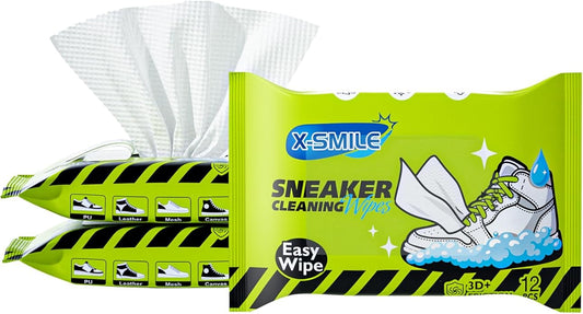 X-SMILE Shoe Cleaner Wipes Sneaker Quick Wipes Disposable Travel Portable Removes Dirt, Stains