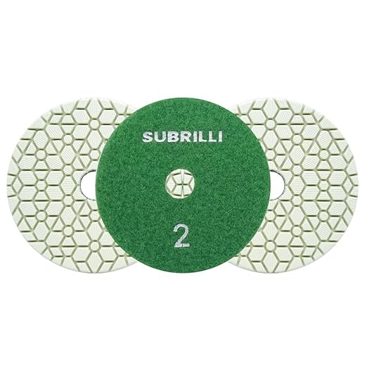 3 Step Diamond Polishing Pads 3-Pcs Step 2 Abrasive Disc for Granite Quartz Marble Concrete Terrazzo